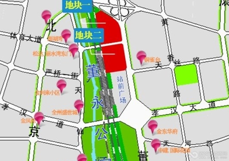 武孝城际铁路商业广场用地孝感市东城新区265亩土地