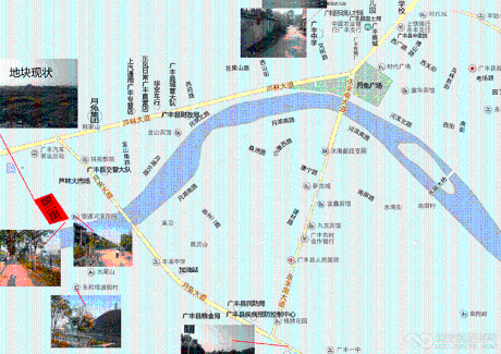 江西省广丰月湖北路以北，银通河滨花园旁边60亩净地出让。